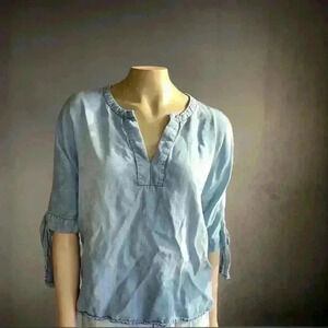 Velvet heart women's Mylee split- sleeve pullover blouse size M